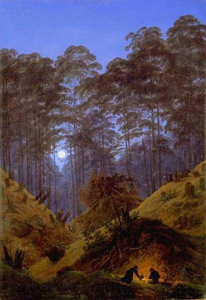 Caspar David Friedrich Tannenwald im Mondschein France oil painting art